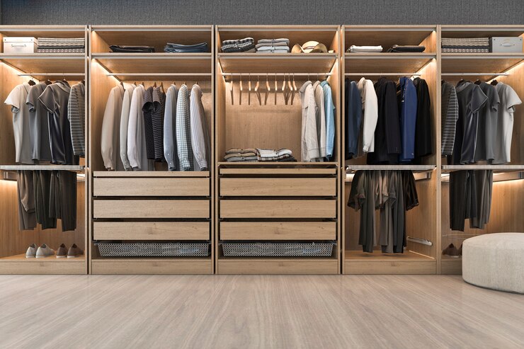 3d rendering modern scandinavian white wood walk closet with wardrobe near window 105762 28 1